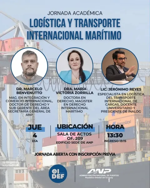 Afiche de la convocatoria: Jornada de Logística y visita al Puerto de Montevideo