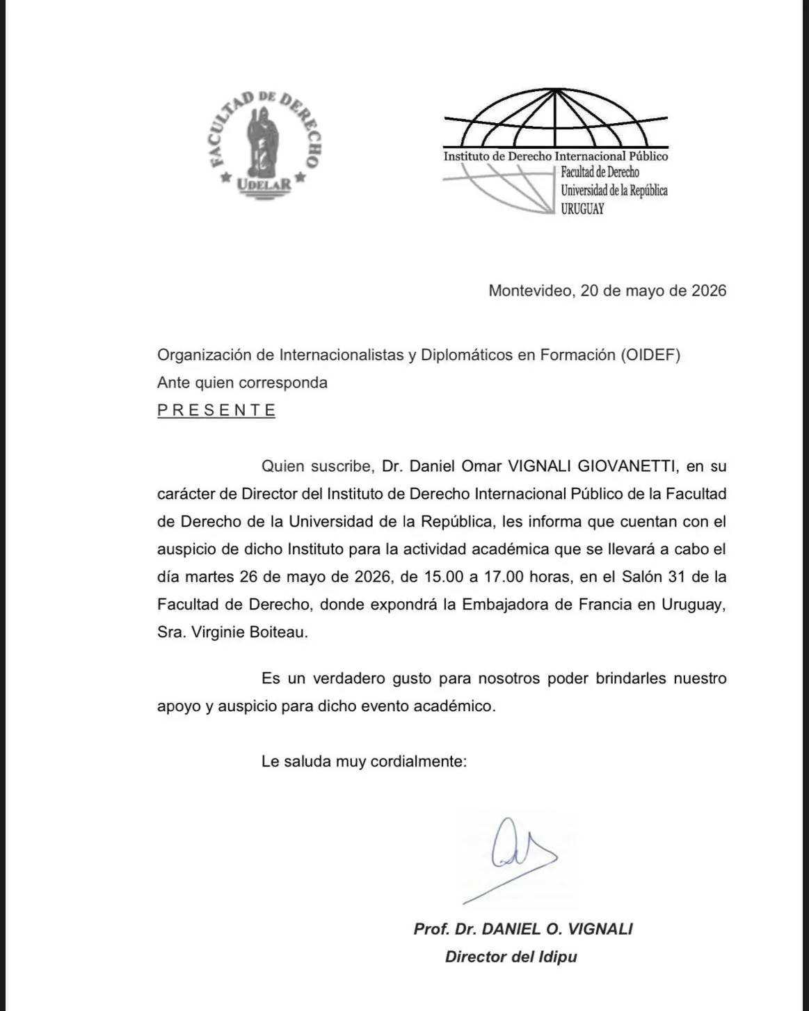 Conversatorio con la Embajadora de Francia, Virginie Bioteau, imagen 2 de 2