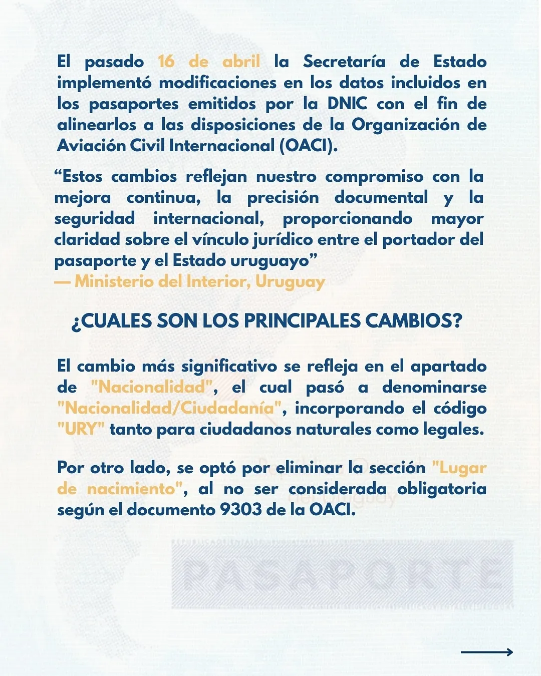 Uruguay adecua su pasaporte a los estándares de la OACI, imagen 2 de 3